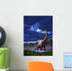 Startled Brachiosaurus Splashes through Wall Decal