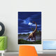 Startled Brachiosaurus Splashes through Wall Decal