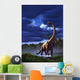 Startled Brachiosaurus Splashes through Wall Decal