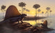 Sailed-back Dimetrodon Sunbathes Primordial Wall Decal