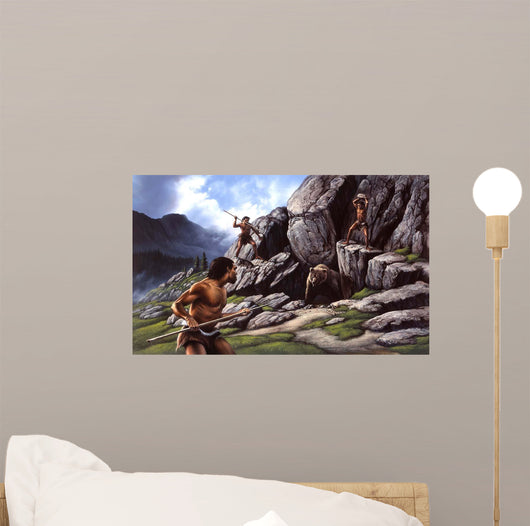 Neanderthals Hunt Cave Bear Wall Decal