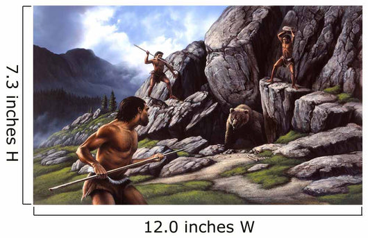 Neanderthals Hunt Cave Bear Wall Decal