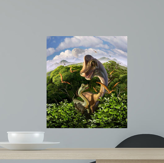 Brachiosaurus with Young above Wall Decal