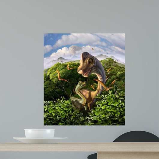 Brachiosaurus with Young above Wall Decal