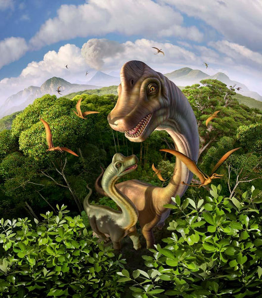 Brachiosaurus with Young above Wall Decal