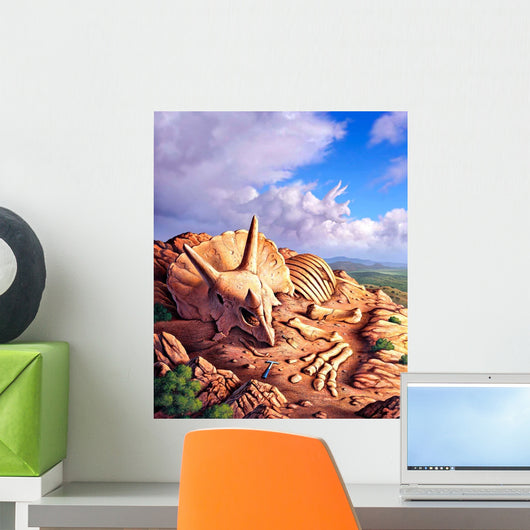 Exposed Bones Triceratops Western Wall Decal