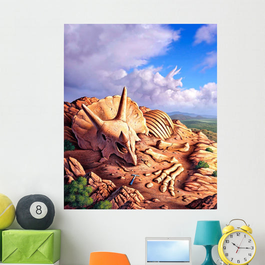 Exposed Bones Triceratops Western Wall Decal