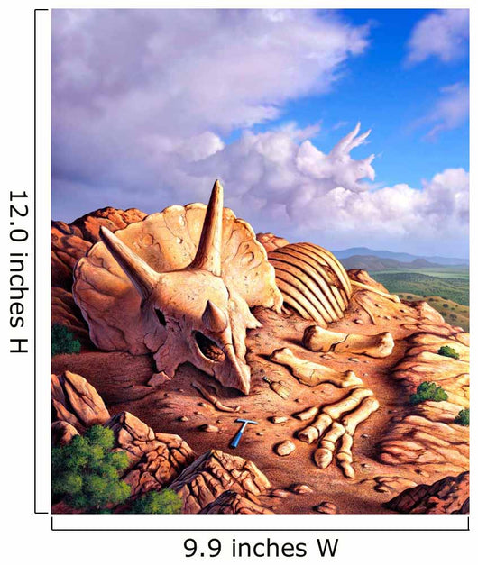 Exposed Bones Triceratops Western Wall Decal