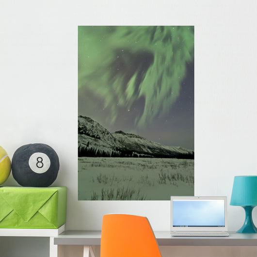 Aurora Borealis over Mountain Wall Decal Design 7