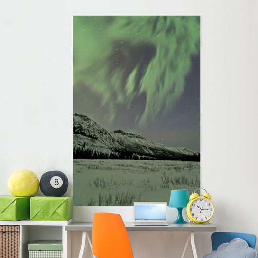 Aurora Borealis over Mountain Wall Decal Design 7