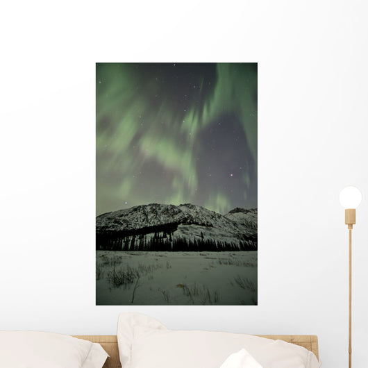 Aurora Borealis over Mountain Wall Decal Design 6