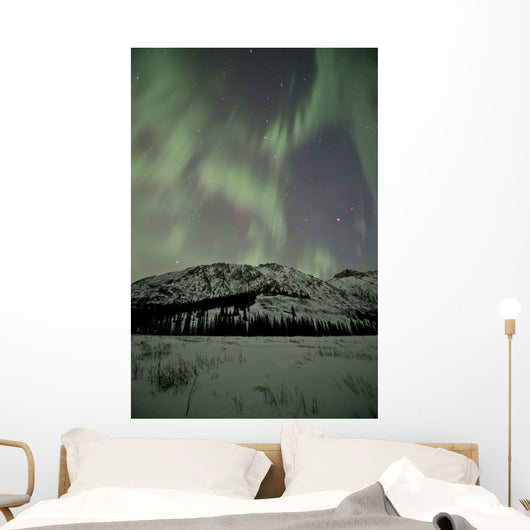 Aurora Borealis over Mountain Wall Decal Design 6