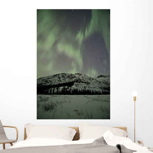 Aurora Borealis over Mountain Wall Decal Design 6