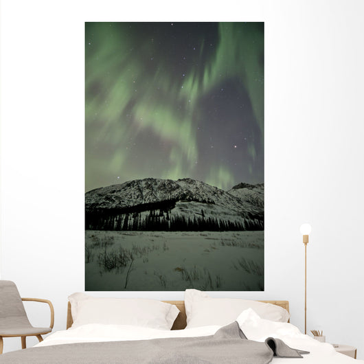 Aurora Borealis over Mountain Wall Decal Design 6