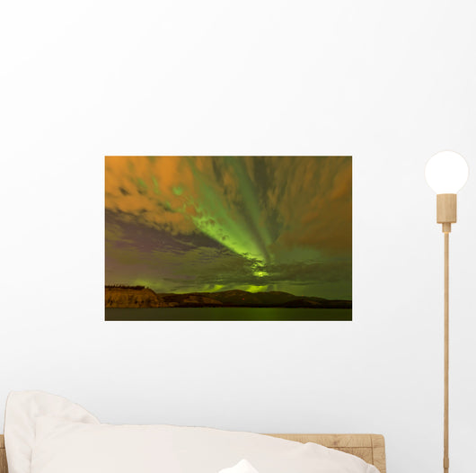 Colorful Aurora Borealis over Wall Decal