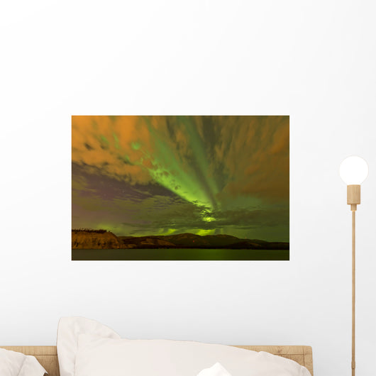 Colorful Aurora Borealis over Wall Decal
