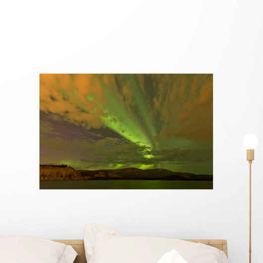 Colorful Aurora Borealis over Wall Decal