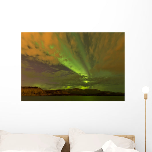 Colorful Aurora Borealis over Wall Decal