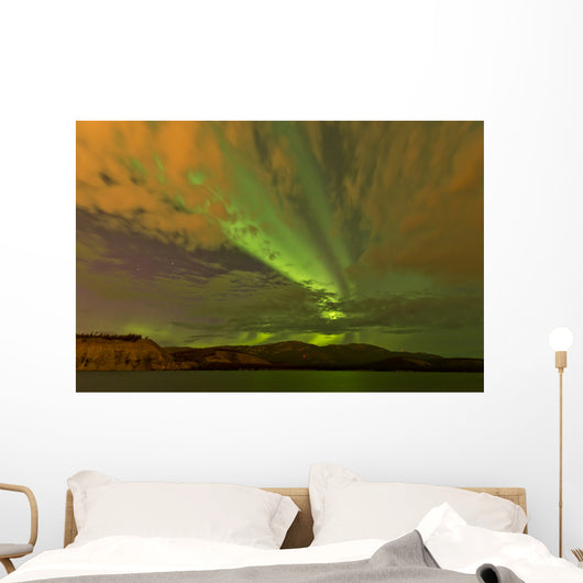 Colorful Aurora Borealis over Wall Decal