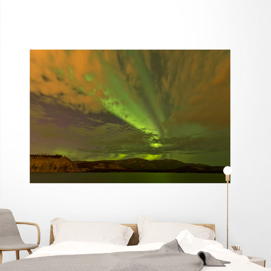 Colorful Aurora Borealis over Wall Decal