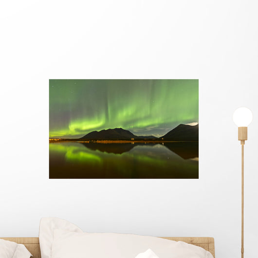 Aurora Borealis over Mountain Wall Decal Design 5