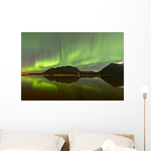 Aurora Borealis over Mountain Wall Decal Design 5