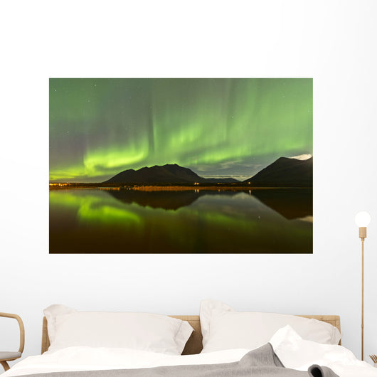 Aurora Borealis over Mountain Wall Decal Design 5