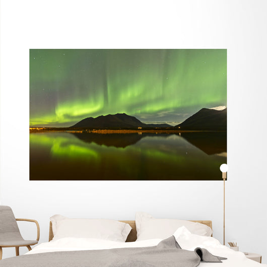 Aurora Borealis over Mountain Wall Decal Design 5