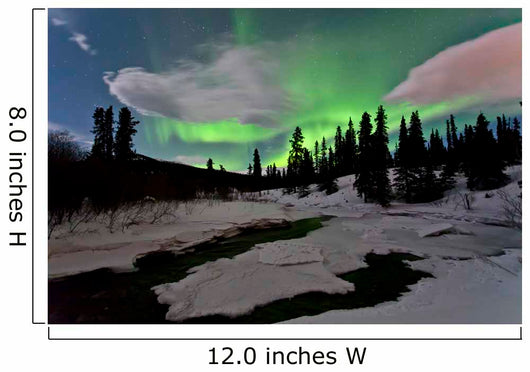 Aurora Borealis over Creek Wall Decal Design 3