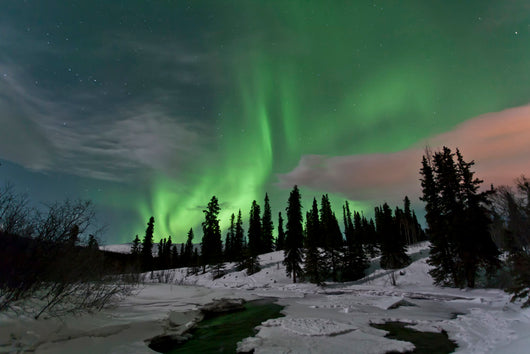 Aurora Borealis over Creek Wall Decal Design 2