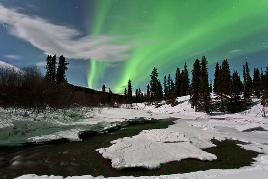 Aurora Borealis over Creek Wall Decal Design 1
