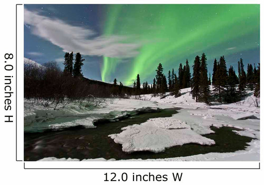 Aurora Borealis over Creek Wall Decal Design 1