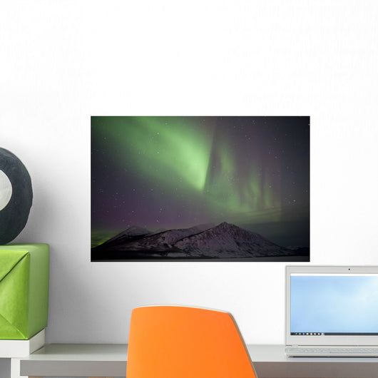 Aurora Borealis over Mountain Wall Decal Design 3