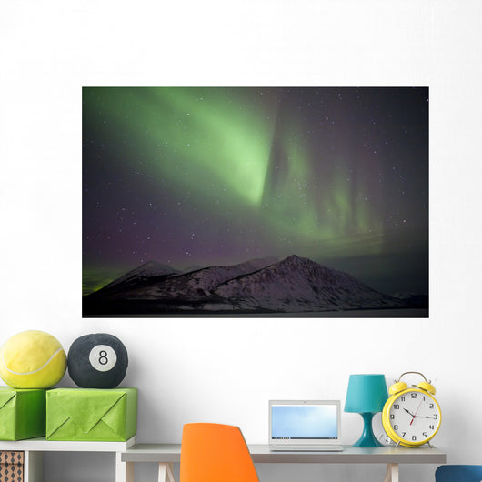 Aurora Borealis over Mountain Wall Decal Design 3