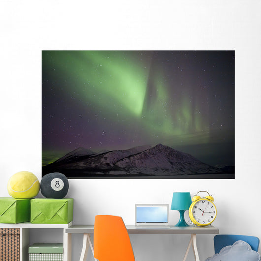Aurora Borealis over Mountain Wall Decal Design 3