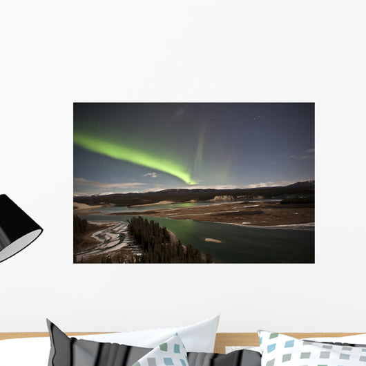 Aurora Borealis over Yukon Wall Decal Design 1