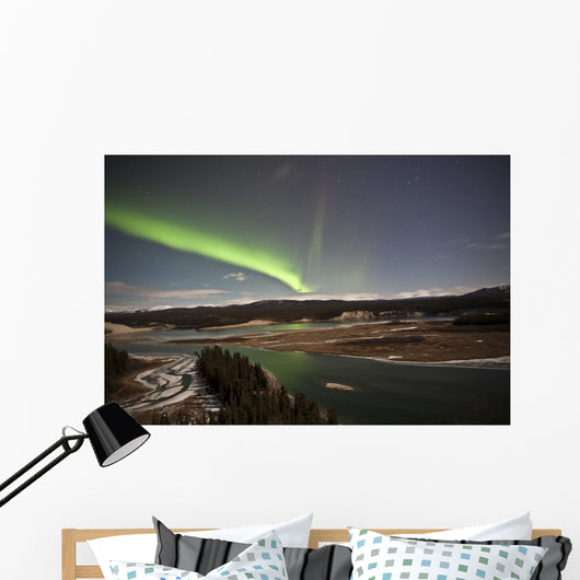 Aurora Borealis over Yukon Wall Decal Design 1