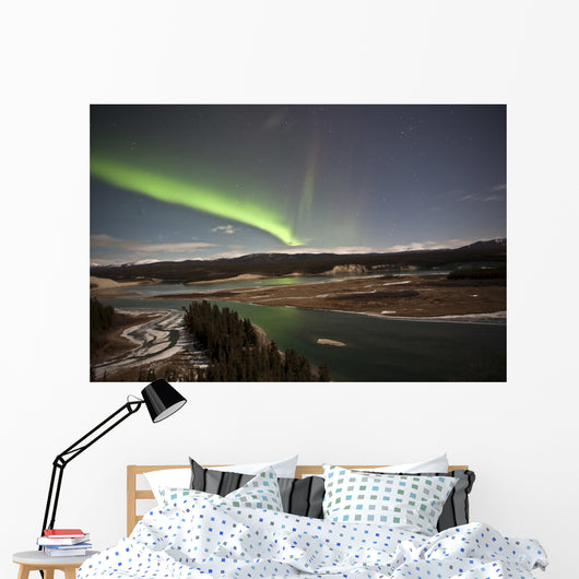Aurora Borealis over Yukon Wall Decal Design 1