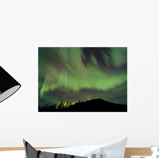 Aurora Borealis over Mountain Wall Decal Design 2