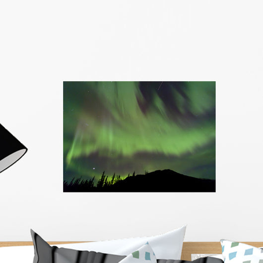 Aurora Borealis over Mountain Wall Decal Design 2