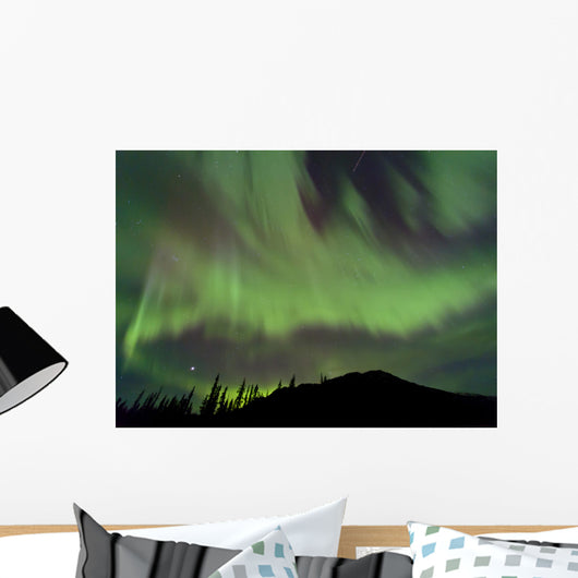 Aurora Borealis over Mountain Wall Decal Design 2