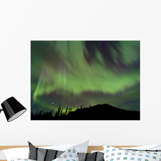 Aurora Borealis over Mountain Wall Decal Design 2