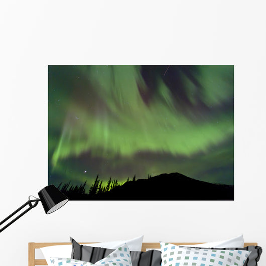 Aurora Borealis over Mountain Wall Decal Design 2