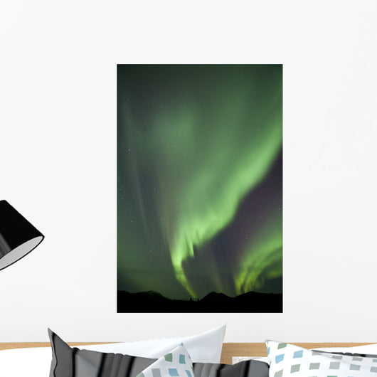 Aurora Borealis over Mountain Wall Decal Design 1