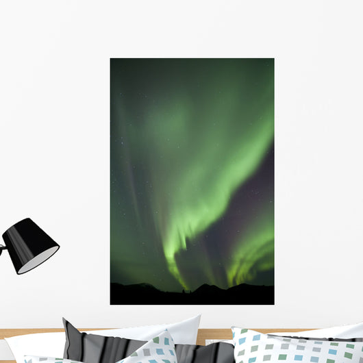 Aurora Borealis over Mountain Wall Decal Design 1