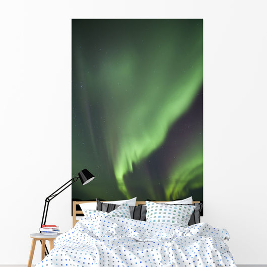 Aurora Borealis over Mountain Wall Decal Design 1