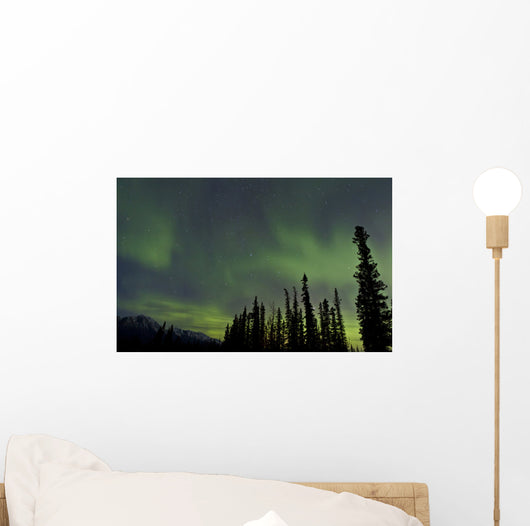 Aurora Borealis over Trees Wall Decal Design 2