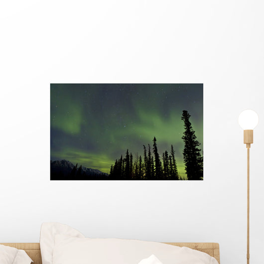 Aurora Borealis over Trees Wall Decal Design 2