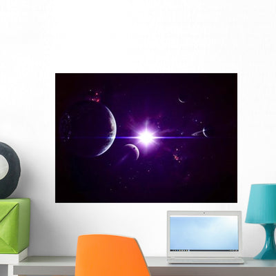 Artist's Concept Jovian Planets Wall Decal shown on a wall