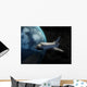 Space Shuttle Backdropped against Wall Decal Design 5